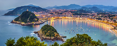 Panorámica de San Sebastián al atardecer