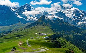 Montaña Männlichen en el cantón de Berna, Suiza