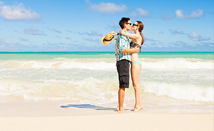Pareja en playas